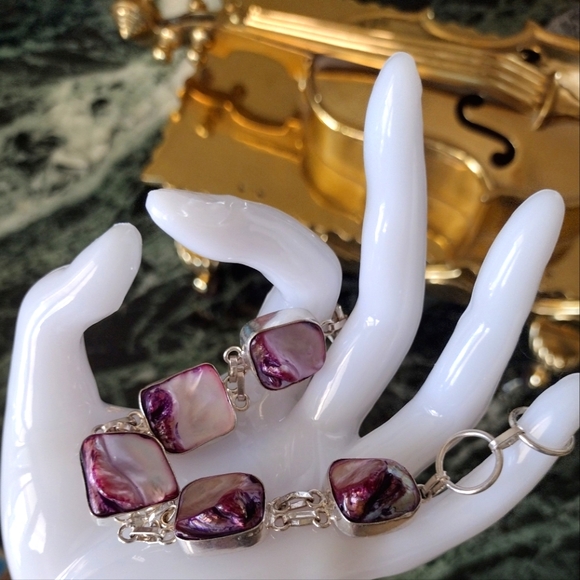 Biwa pearls silver bracelet 7"-8" Vintage - Picture 1 of 11